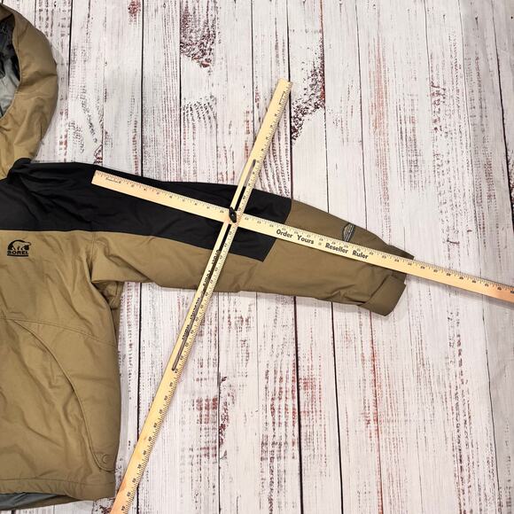 Sorel Omni-Shield Hooded Rain Jacket Men’s M Tan/Black Waterproof Breathable - Picture 4 of 8